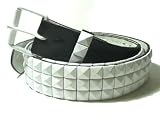 MENS/WOMENS LARGE (38-40) WHITE STUDDED BLACK PUNK BELTS