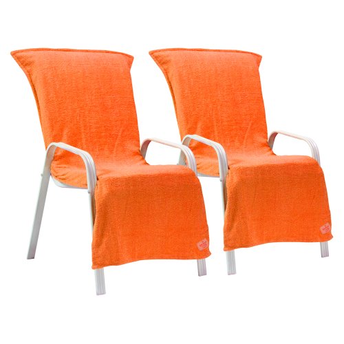 Outdoor Patio Orange Chair Towel Cover – Set of 2