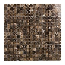Dark Emperador 5/8 X 5/8 Tumbled Marble Mosaic Tile