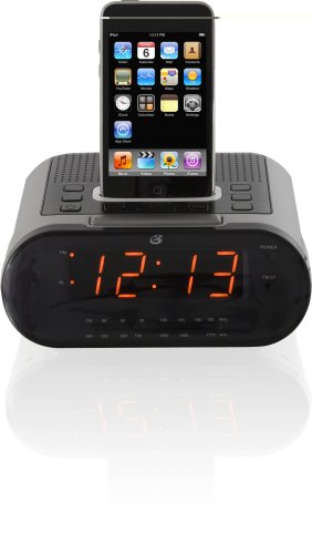 iLive Large Display Clock Radio with Docking and Recharging for iPod (Black)
