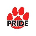 Paw Print Pride Cheer Cheek Decal 100-pk. - Red