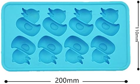 TOOZI Duck Shape Ice Molds - Food-Grade Silicone mold 8 Cuttie Ducks Blue