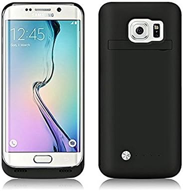 S6 Edge Battery Case, Coolfunny 4200 Mah External Backup Battery Charger Cover Case For Samsung Galaxy S6 Edge Rechargeable Power Bank Case (Black)