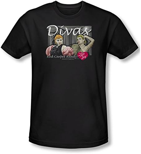 I Love Lucy Men's Divas Slim Fit T-shirt Large Black