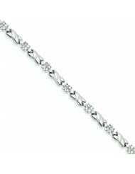 Genuine 14K White Gold White Gold Diamond X Bracelet 7 Grams Of Gold 100% Satisfaction Guaranteed.