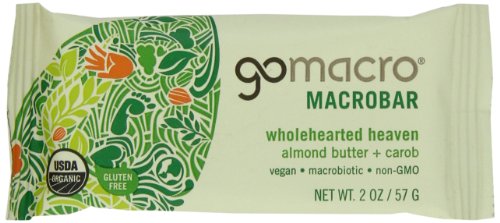 MACROBARS Organic Almond Butter with Carob, 2 oz Bars (Pack of 15) by GO MACRO