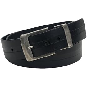 Fossil Men's Casual Leather Belt - Hugh (Color: Black)