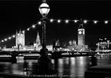 London At Night Westminster Big Ben The Thames Cityscape Paper Poster Measures 34 x 24 inches (86.5 x 61 cm)