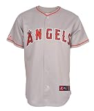 MLB Men's Los Angeles Angels Of Anaheim Dan Haren Road Gray Short Sleeve 6 Button Synthetic Replica Baseball Jersey Spring 2012  (Road Gray, Medium)