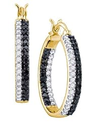 0.98CTW BLACK DIAMOND FASHION HOOPS