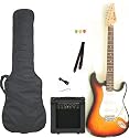 Electric Guitar Package - Includes Case Strap Tuner Pics Package - Vintage Sunburst Starter Beginner Pack