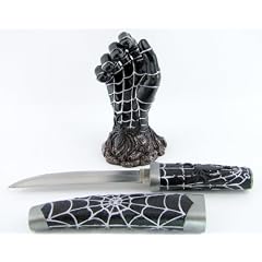 Messer, Spiderman Messer mit Messerstand, schwarz, Sammlermesser, Messerl�nge: 32 cm