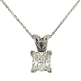 .45cttw Princess 4-prong Diamond Solitaire Pendant on Chain