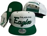 Philadelphia Eagles Script White/Green Two Tone Snapback Adjustable Plastic Snap Back Hat / Cap
