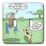 Londons Times Funny Dogs Cartoons - Dog Not Playing Fetch - Light Switch Covers - double toggle switch