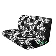 Universal-fit Hawaiian Bench Seat Cover - Charcoal Black Hawaii Hibiscus Floral Print