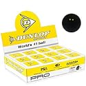 Dunlop Pro Double Yellow Dot Squash Balls, 1 dozen