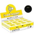 Dunlop Pro Double Yellow Dot Squash Balls, 1 dozen