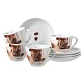 Domestic 922250 4 Cappuccinotasse mit Untere Latte Macchiato