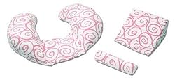 The CozyMe Pillow Retro, Nursing And Infant Development Pillow, Pink Swirl