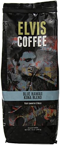 Elvis Coffee Blue Hawaii Kona Blend Coffee, 12 Ounce