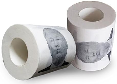 Donald Trump Toilet Paper Roll With Clear Case - Funny Gag Gift for Democrat or Republican - Novelty Toilet Paper By Political Wipes