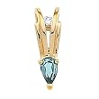 14K Yellow Gold Aquamarine and Diamond Pendant
