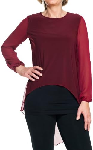 Artizan Plus Size Womens Just Way Too Fab! High-Low Top Burgundy Medium/Large
