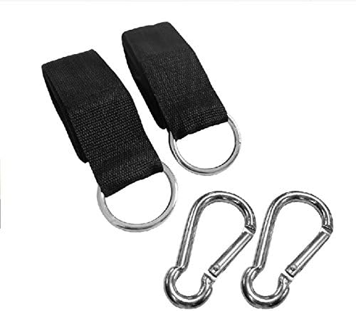 Ecocity Enhanced Nylon Hammock Tree Straps - 2 Pieces, Made of Super Strong Woven Nylon Material, with Heavy Duty Metal Snap Hooks, Storage Bag, Security Guarantee! (Black)
