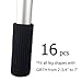 MelonBoat Chair Socks, Furniture Leg Feet Wood Floor Protectors Set, Vertical Knitted, Set of 16 Black
