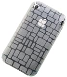 CLEAR MULTI SQUARE PATTERN SOFT TPU RUBBER CRYSTAL GEL SKIN COVER CASE FOR APPLE IPHONE 3G 3GS + PREMIUM LCD SCREEN GUARD