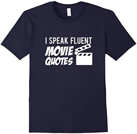 Men's I speak fluent Movie Quotes T-Shirt XL Navy