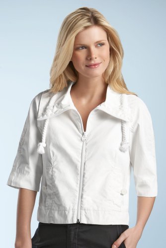 Silver Collection Cropped Resin Coated Sport Jacket