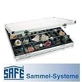 SAFE 5881 Sammelvitrine Schaukasten extra doppelt HOCH 24 x F�cher Innen H 60 x B 65 x L 58 mm Mineralien Edelsteine Versteinerungen Schmuck � Eier Militaria Orden Perlen