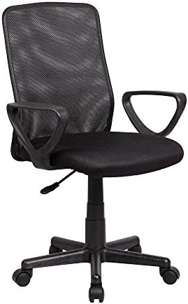Anji EuroStile Furniture 8010BK Modern Ergonomic Mesh Executive Computer Desk Task Office Chair, Medium, Back