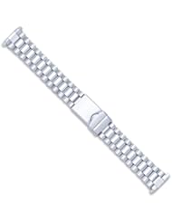 President Link Style Metal Watch Band - Silver - (fits 16mm to 21mm)