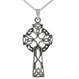 Sterling Silver Celtic Cross Pendant with 18 inch Cable Chain