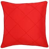 Decorative Handmade Cushion Cover / Pillow Sham With Diamond Pattern - Cherry Red