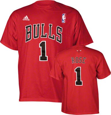 NBA Toddler Chicago Bulls Derrick Rose Short Sleeve Name & Number Tee - R4A3Rt-B (Red, 4T)