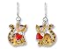 Clearly Charming Valentine Kitty Cat Sterling Silver and Enamel Earrings by Zarah