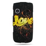 WIRELESS CENTRAL Brand Hard Snap-on Shield BLACK With GOLDEN LOVE Design Fa ....