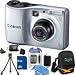 Canon Powershot A1200 12.1 MP Digital Camera with 4x Optical Zoom (Silver) Premiere Bundle Includes Camera ,8 GB Memory Card, Reader, AA Rapid AC/DC Charger w/ 4 3100mah AA Batteries, Carrying Case, Tripod, & More.