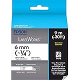 Epson LabelWorks Standard Tape Cartridge (Black on White) (~1/4 Inch, ~30 Feet) (LC-2WBN9)