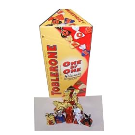 Toblerone One By One Individually Wrapped Holiday Gift Box Chocolate Asortment...