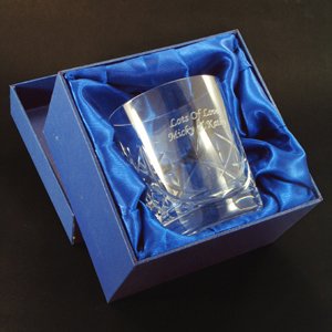 Crystal Whisky Tumbler. Can be personalised with up to 50 characters/letters