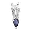 14K White Gold Iolite and Diamond Pendant