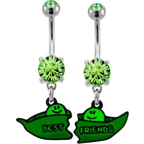 Two Peas in a Pod Best Friend Belly Ring - 14g 
