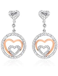 14k WHITE/ROSE GOLD WOMENS EARRING LE-3712 DIAMOND 0.57CT TW