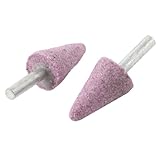 uxcell 軸付き砥石　研磨　ルーター　マウントされた砥石　セラミック石製　シルバートンぱーブル 取り付けられたポイント 研磨に使用2個入り