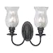 Royce Lighting RW75/2-23 Brixton Two-Light Wall Bracket Oil Rubbed Bronze with Clear Glass Globes